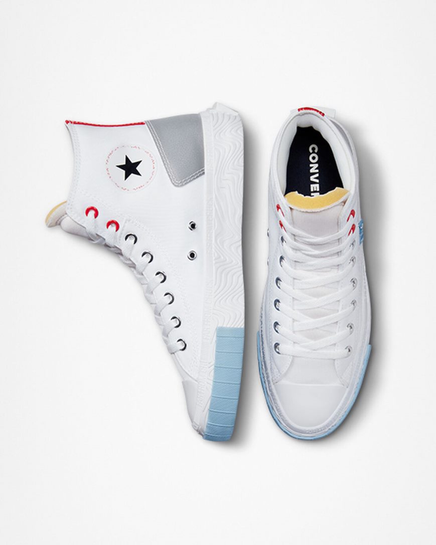 Tenisky Vysoke Converse Chuck Taylor Alt Star Reflective Shine Panske Biele Červené Modre | SK ROAMB9